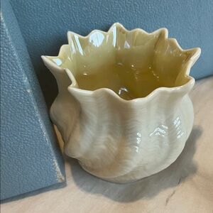 Belleek Ivory Ceramic Piece with Green Markings